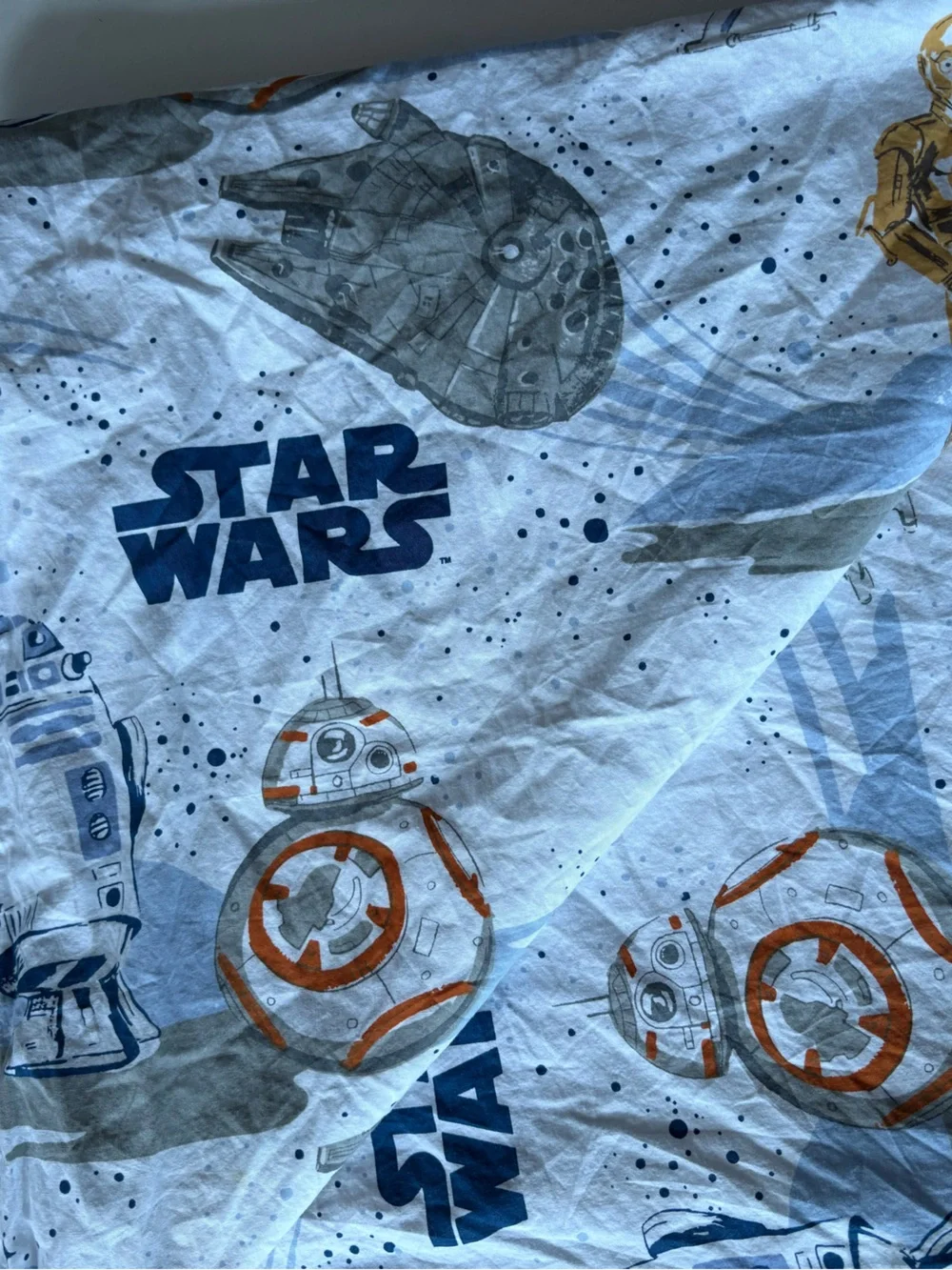 Pottery Barn Kids || Star Wars Droid C3PO BB-8‎ Flat Sheet White Twin